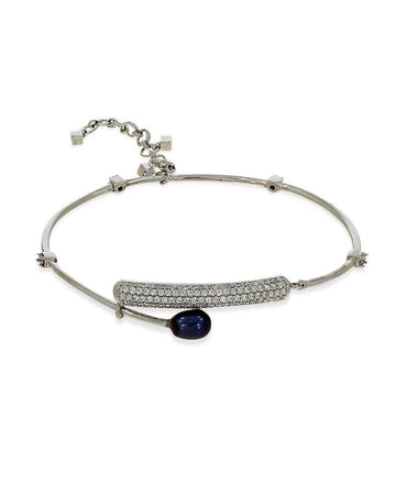 Trendy Stone Studded Silver Bracelet - Chandrani Pearls