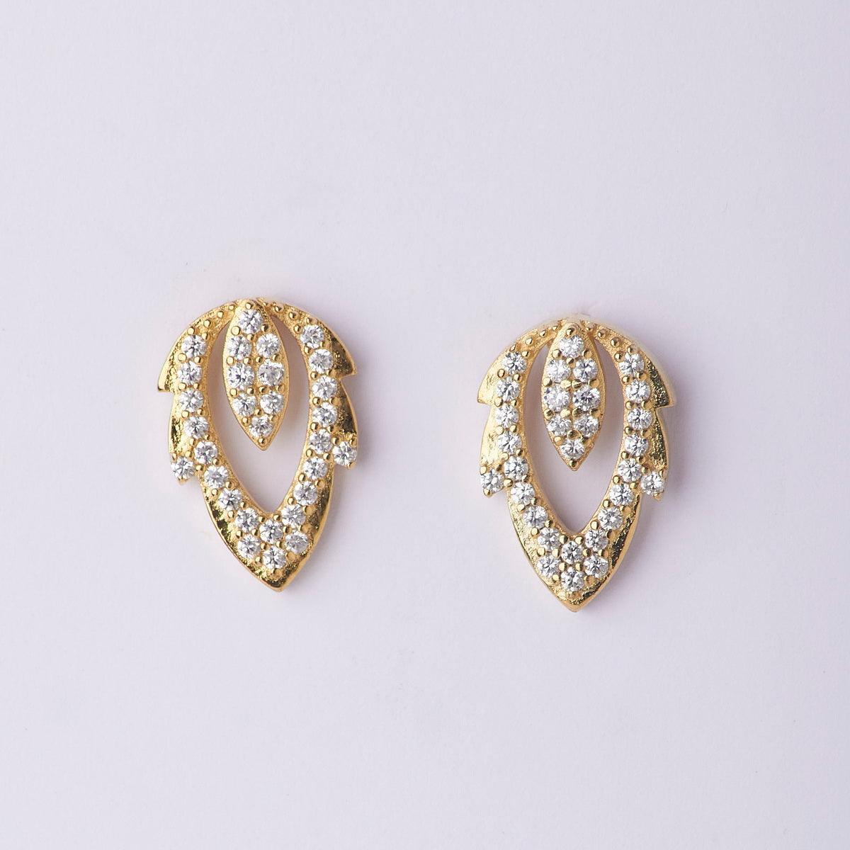 Trendy Stone Studded Silver Earring - Chandrani Pearls
