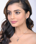 Trendy Stone Studded Silver Pendant Set - Chandrani Pearls