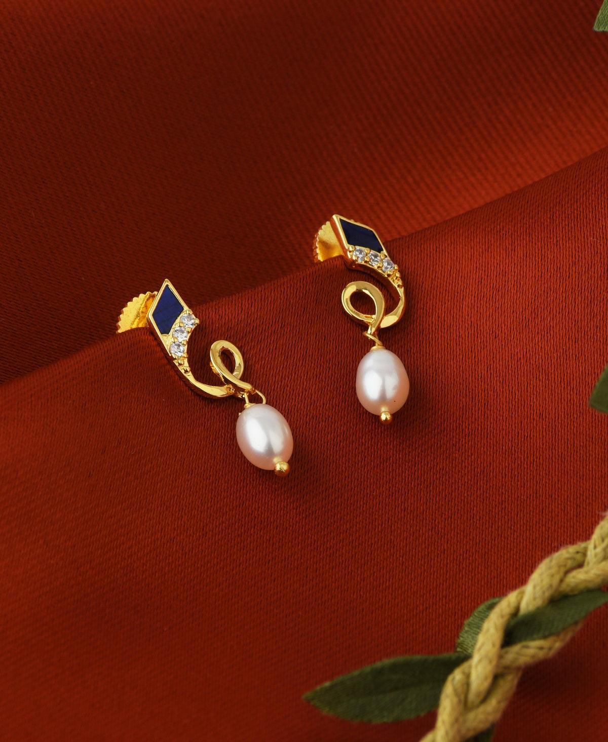 Trendy White Hang Pearl Earring - Chandrani Pearls