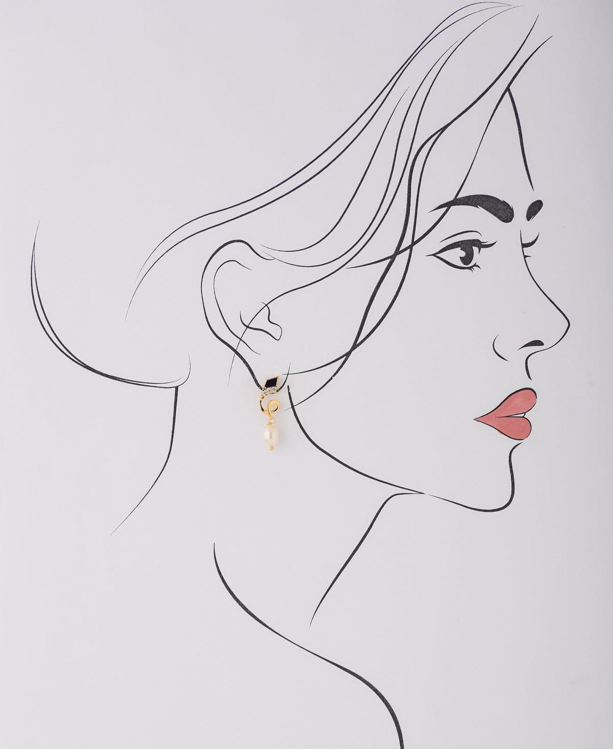 Trendy White Hang Pearl Earring - Chandrani Pearls
