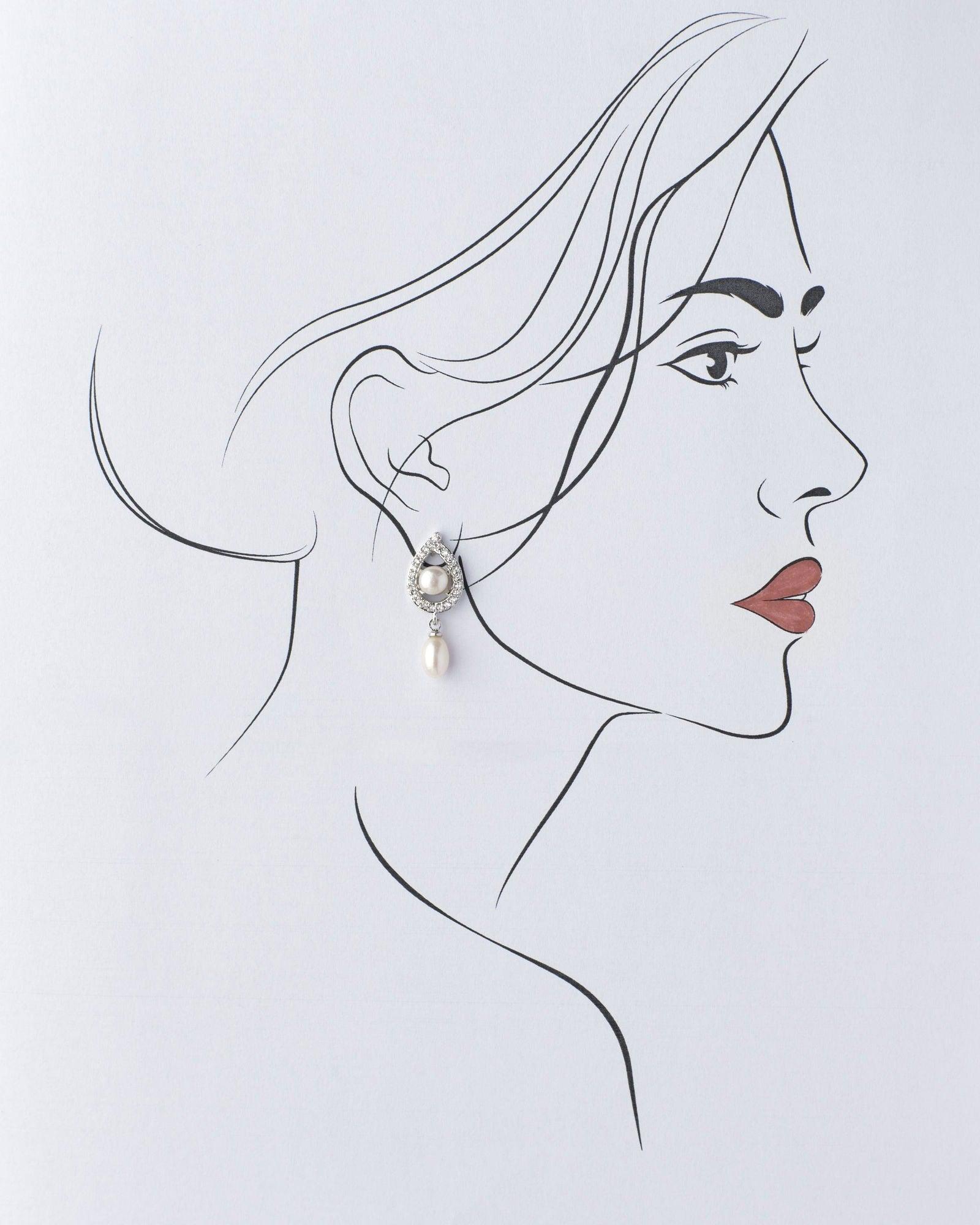 Trendy White Hang Pearl Earring - Chandrani Pearls