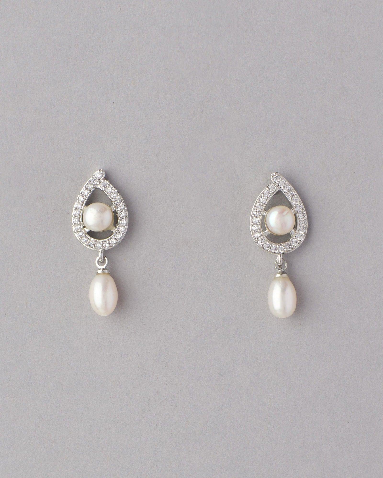 Trendy White Hang Pearl Earring - Chandrani Pearls