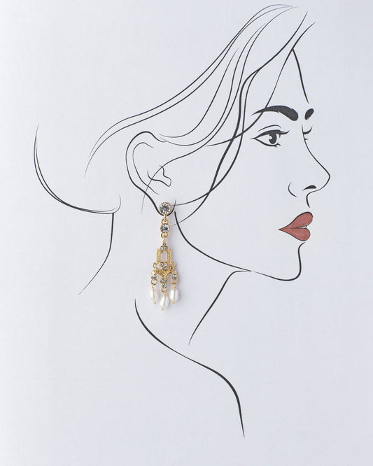 Trendy White Hang Pearl Earring - Chandrani Pearls