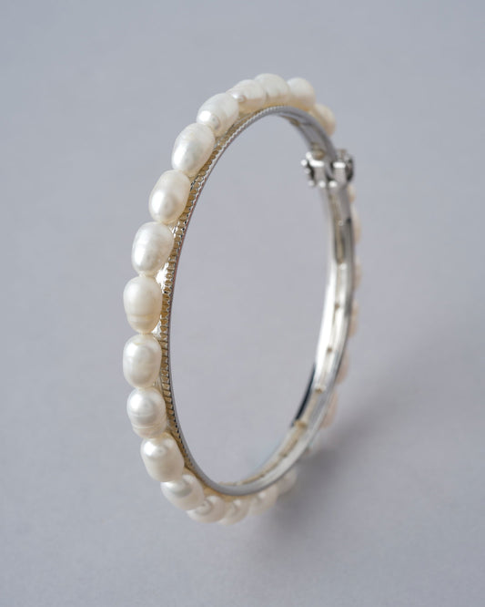 Trendy White Pearl Bangle - Chandrani Pearls