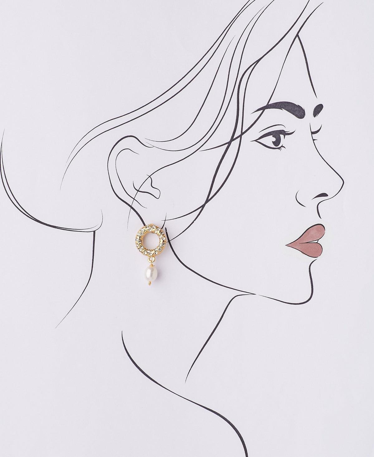 Trendy White Pearl Hanging Earring - Chandrani Pearls