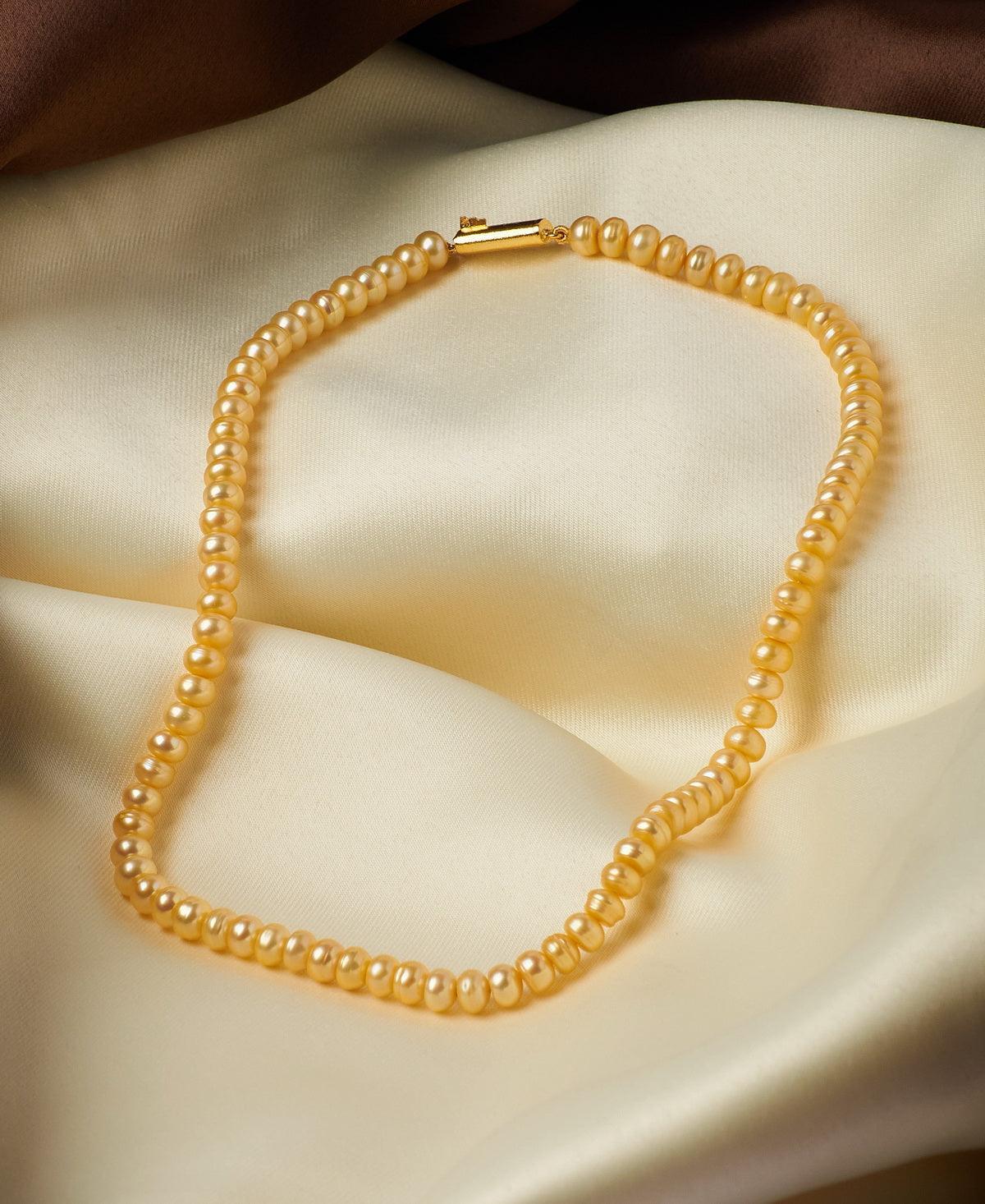 Trendy Yellow Pearl Necklace - Chandrani Pearls