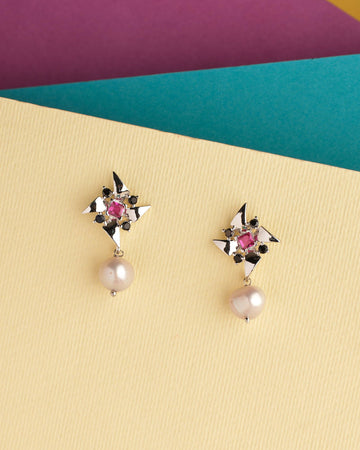 Tricky Grey Drop Earring - Chandrani Pearls