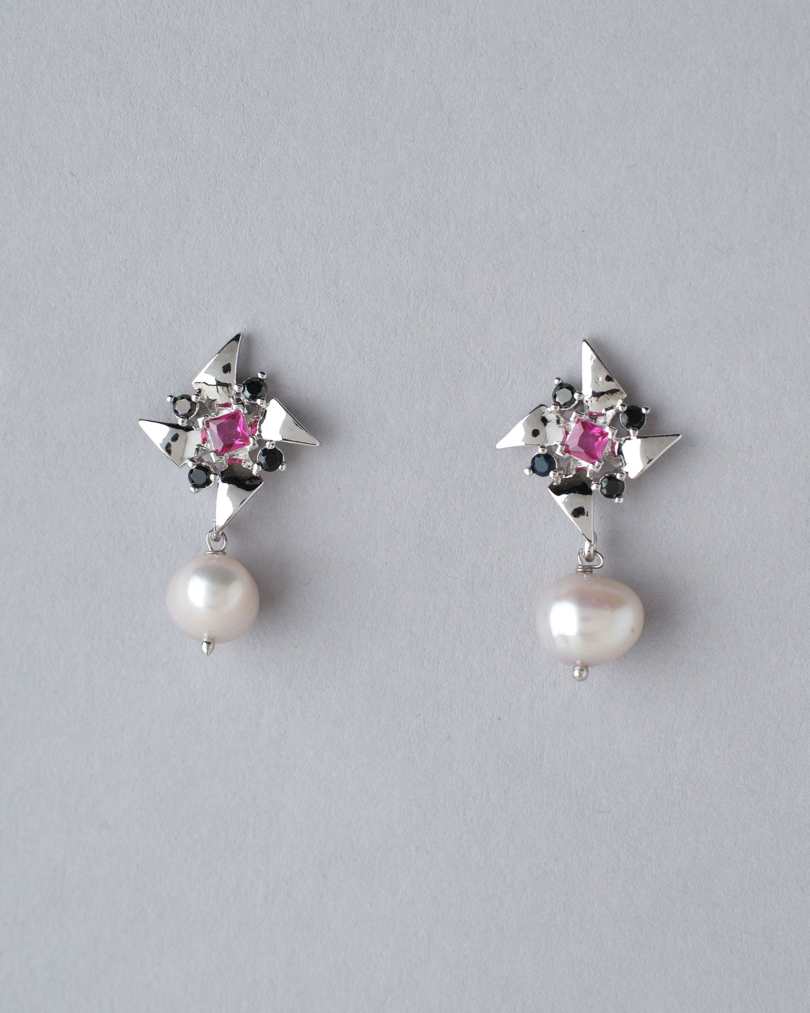 Tricky Grey Drop Earring - Chandrani Pearls