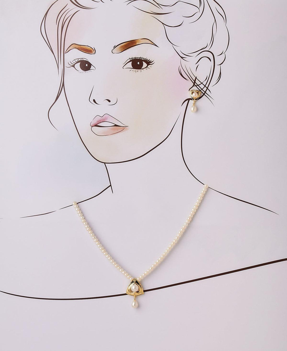 Tricon Real Pearl Necklace Set - Chandrani Pearls