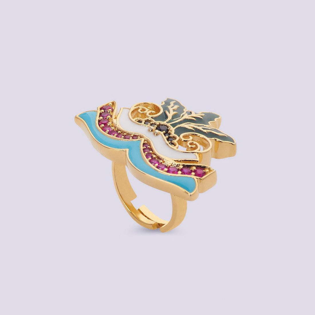 Trillium Floral Enamel Ring - Chandrani Pearls