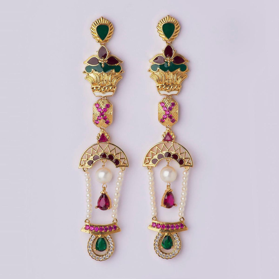 Viha Garland AD Pearl Jhumka - Chandrani Pearls