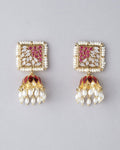 Viha Garland CZ Pearl Jhumka - Chandrani Pearls