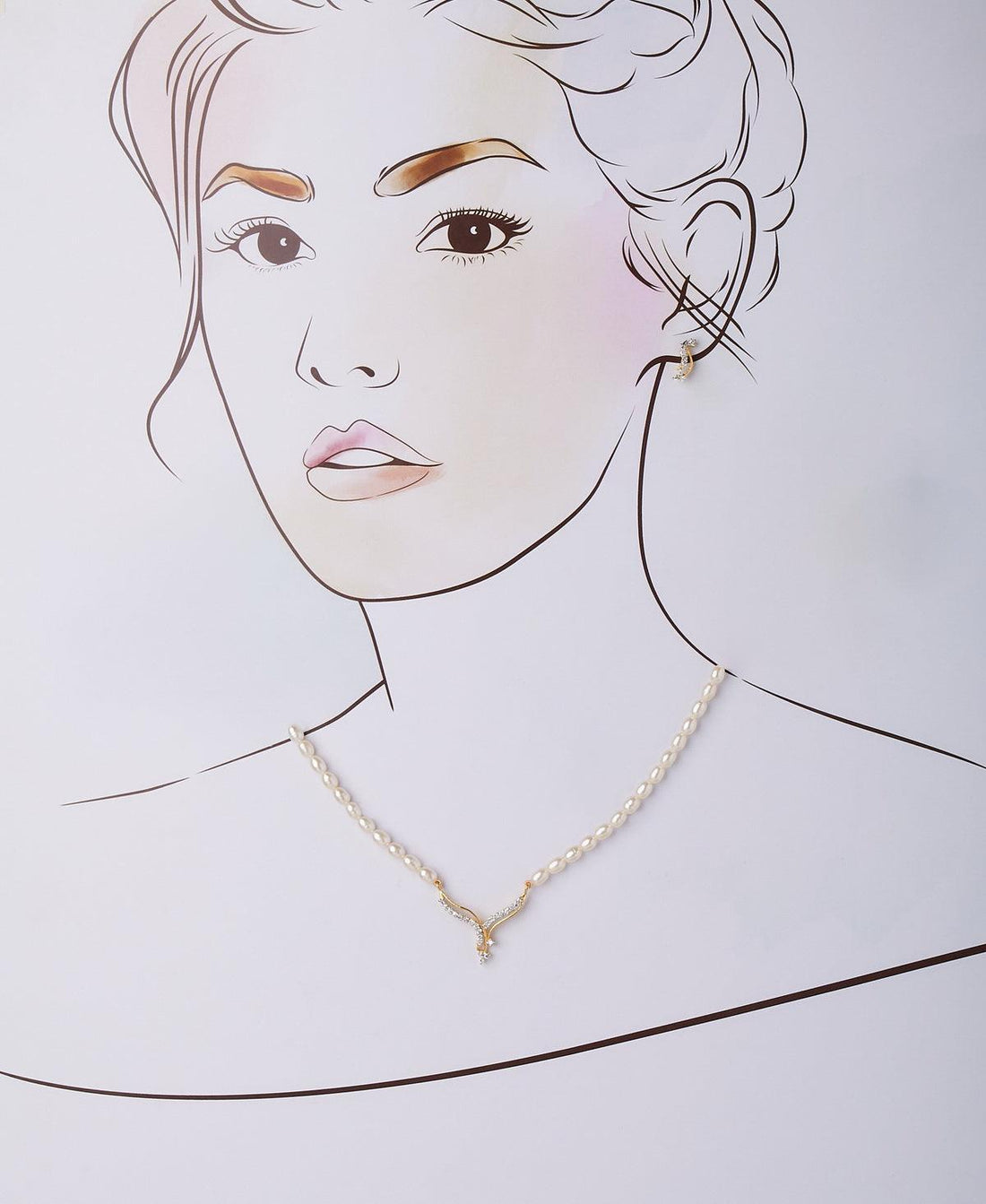 Vintage Stone Studded Pearl Necklace Set - Chandrani Pearls