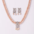 Vintage Stone Studded Pearl Necklace Set - Chandrani Pearls
