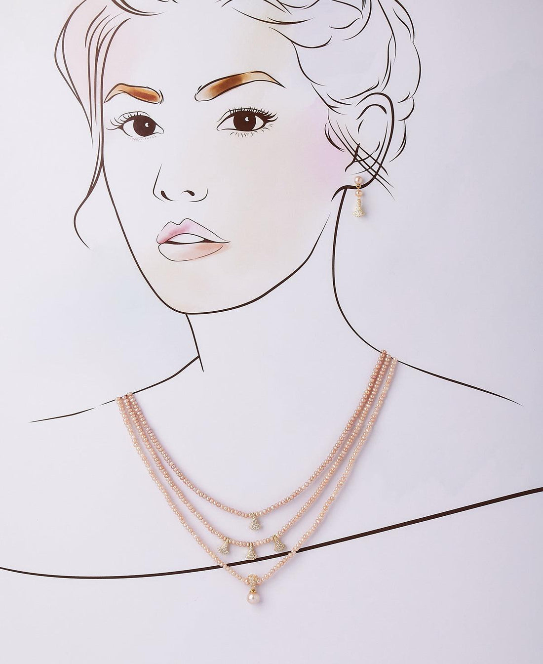 Vintage Stone Studded Pearl Necklace Set - Chandrani Pearls
