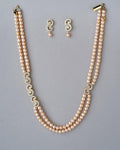 Vintage Stone Studded Pearl Necklace Set - Chandrani Pearls