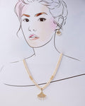 White Pearl Necklace Set with Gold Accents - Chandrani Pearls