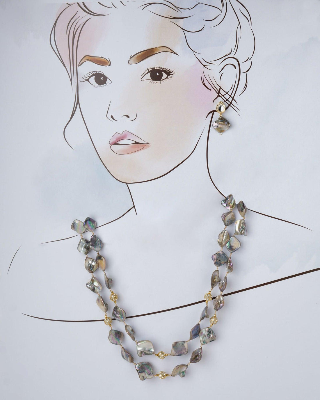 Yin and Yang Necklace Set - Chandrani Pearls