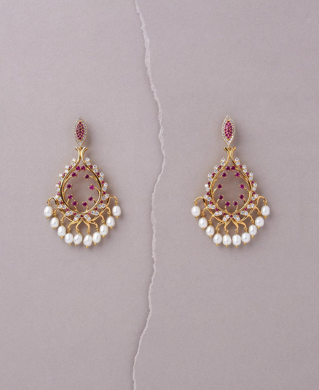 Zaaya Pearl And Stone Jhumkas - Chandrani Pearls