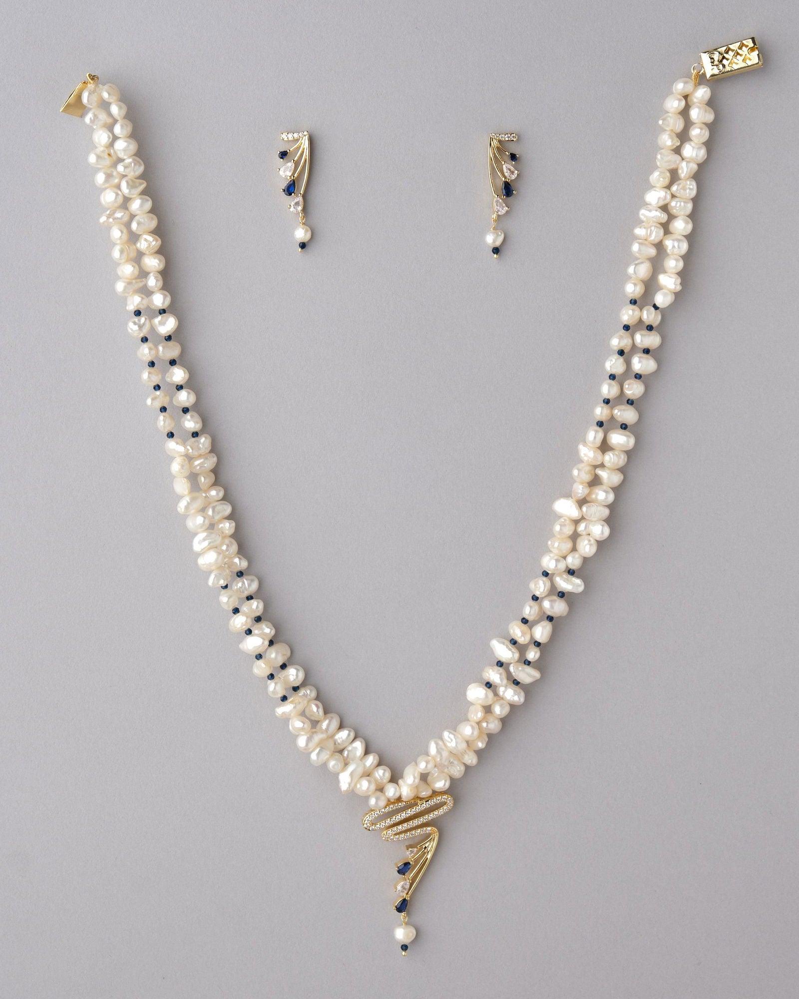 Zigzag Pearl Necklace Set - Chandrani Pearls