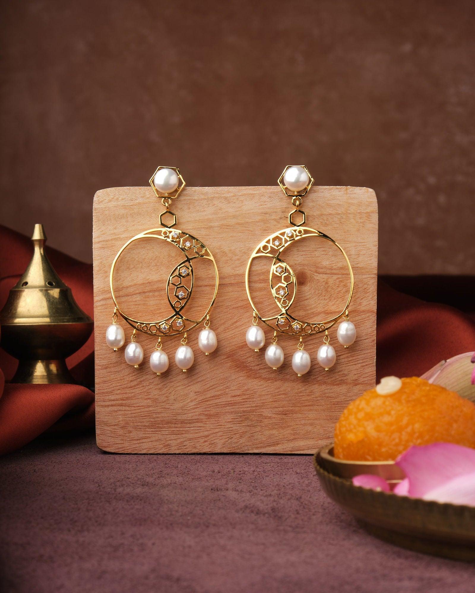 Zoey Entwine CZ Jhumka Earring - Chandrani Pearls