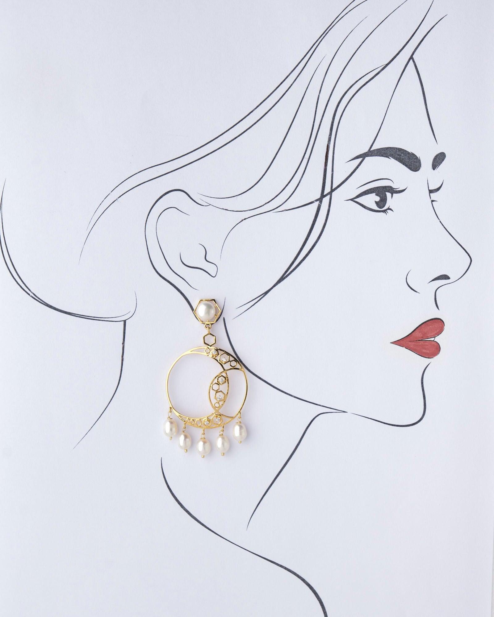 Zoey Entwine CZ Jhumka Earring - Chandrani Pearls