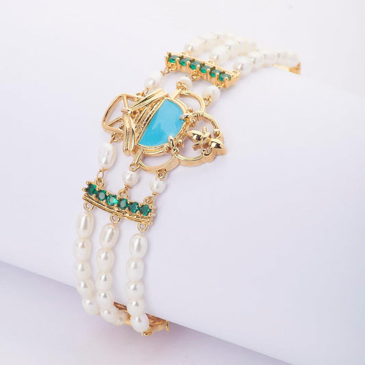 Anya Blooming Enamel Bracelet - Chandrani Pearls