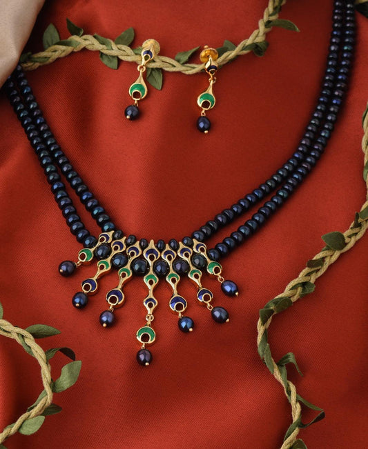 Beautiful Enamel Necklace Set - Chandrani Pearls