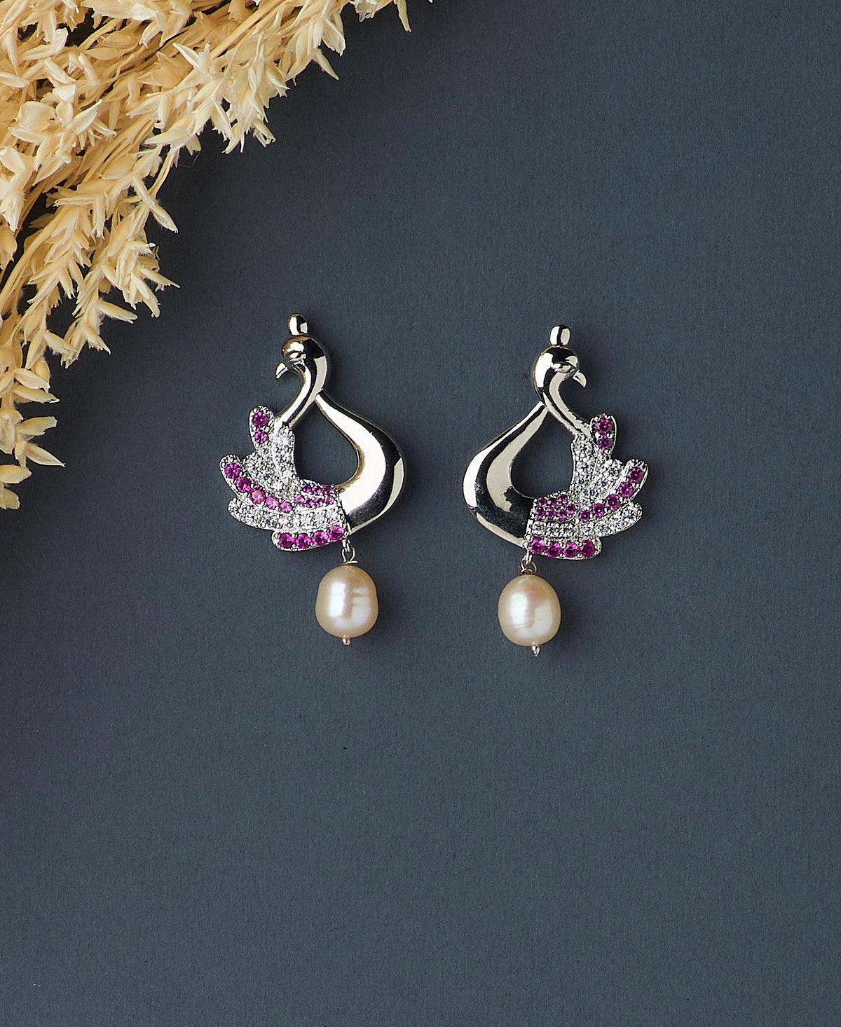 Beautiful Peacock Pearl hanging Earring - Chandrani Pearls