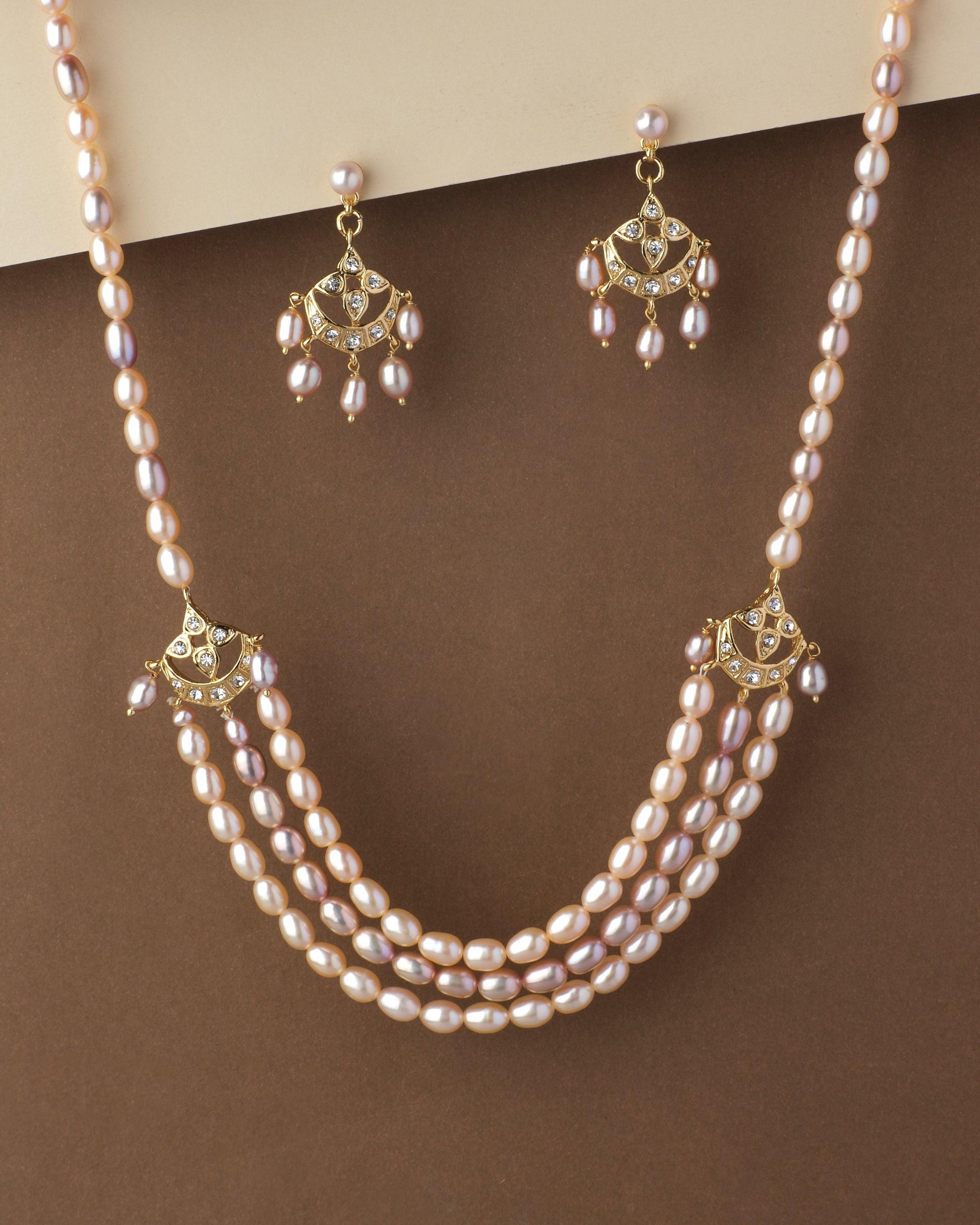 Beautiful Real Pearl Necklace Set