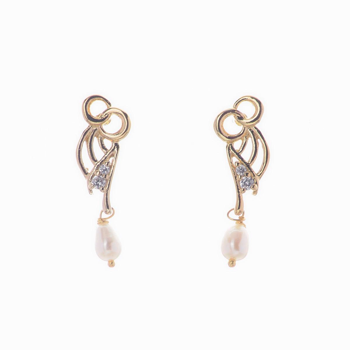 Beautiful Stone Studded Pearl Earring - Chandrani Pearls