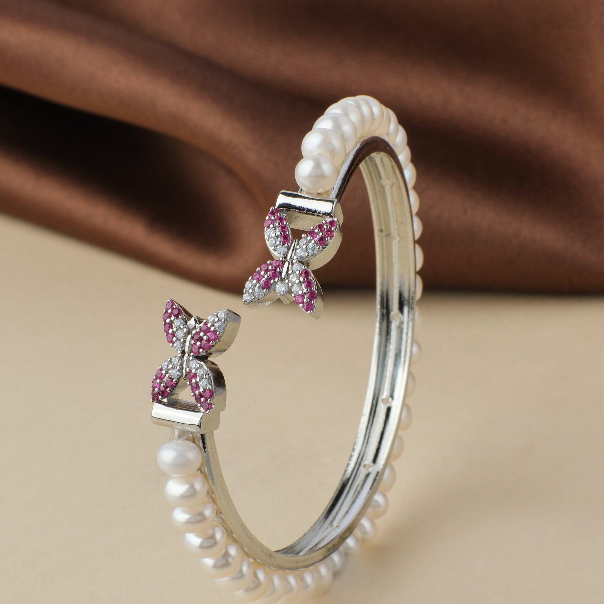 Butterfly Real Pearl Bangle - Chandrani Pearls