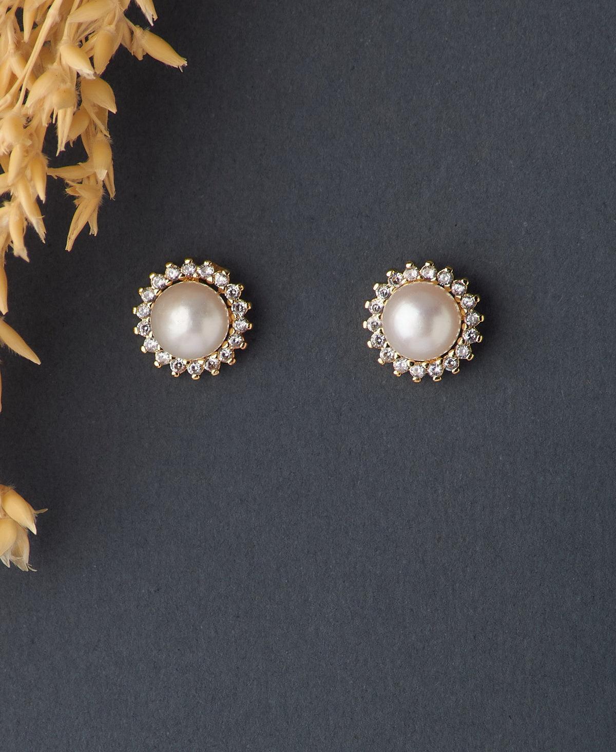 classic white stud pearl earring chandrani pearls 1