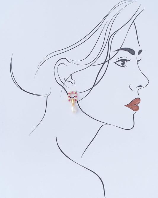 Classy & Simple Hang Pearl Earring - Chandrani Pearls