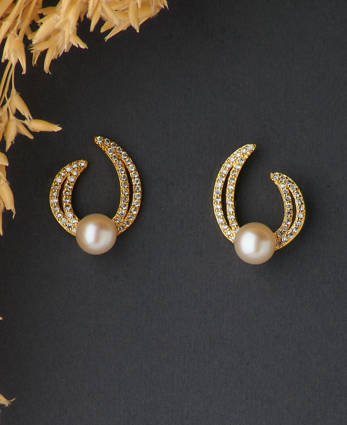 Classy Pearl Stud Earring - Chandrani Pearls