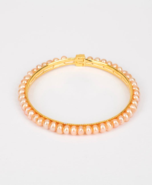 Classy Pink Pearl Bangle - Chandrani Pearls