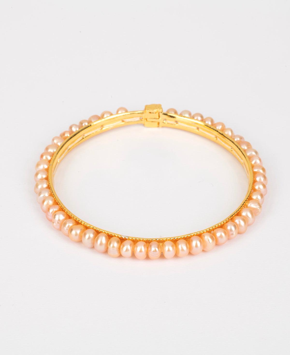 Classy Pink Pearl Bangle - Chandrani Pearls
