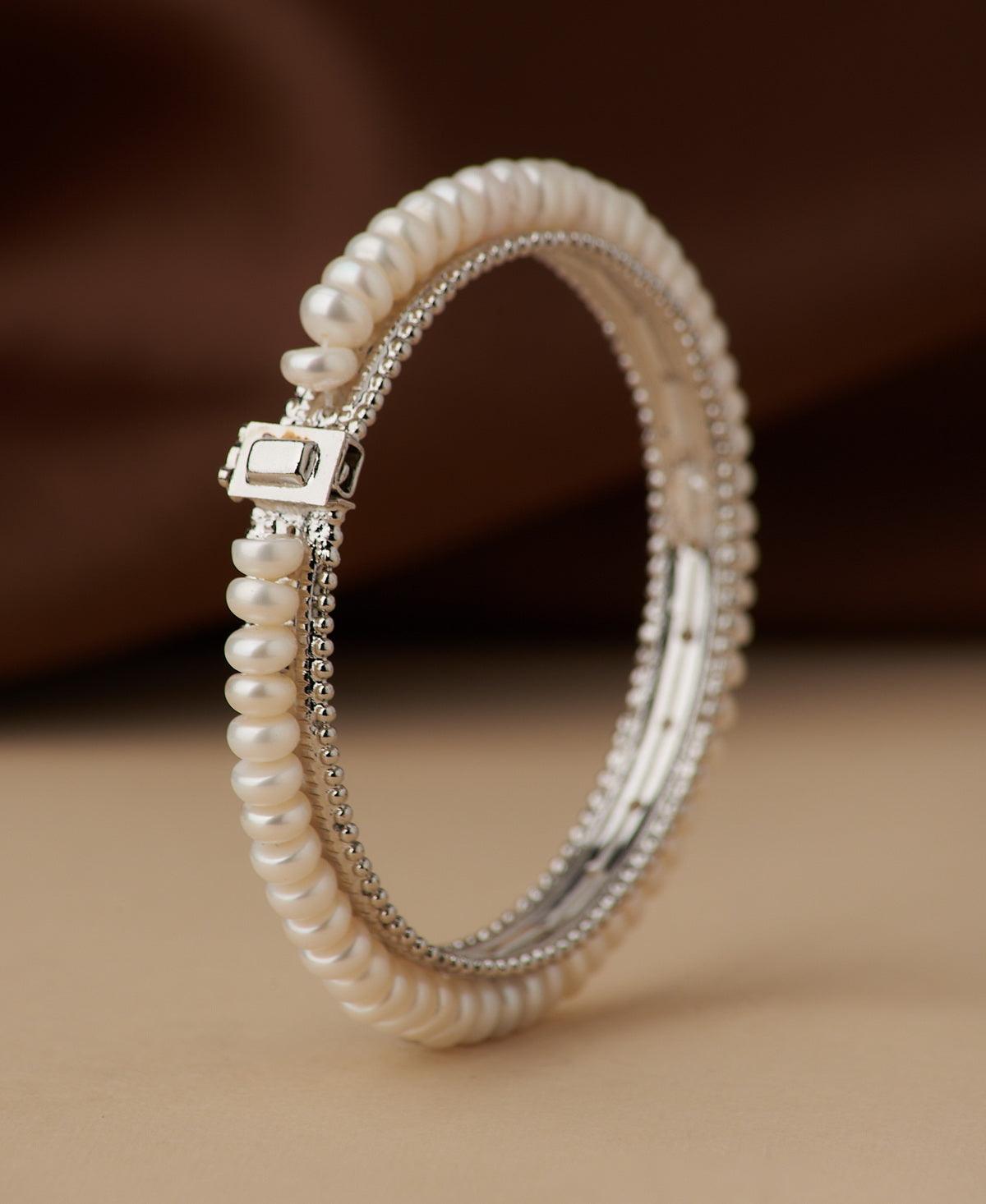 Trendy Stone Studded Silver Bracelet - Chandrani Pearls