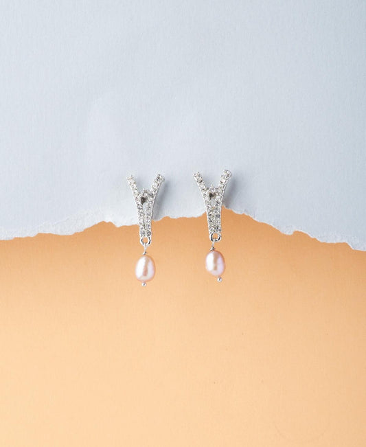 Classy White Hang Earrings - Chandrani Pearls