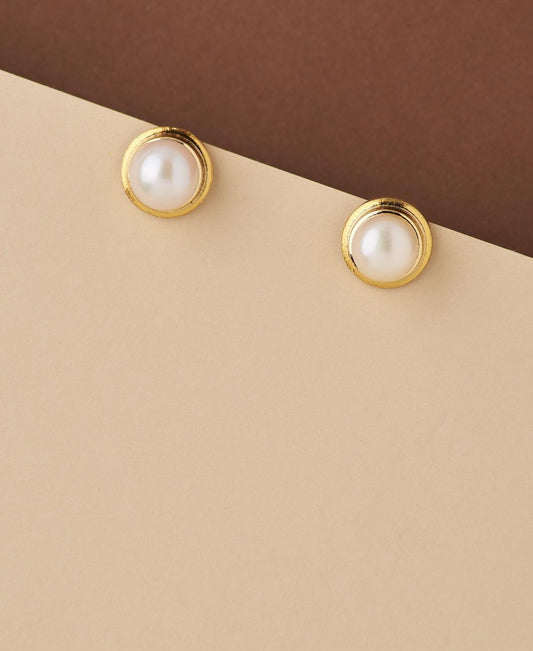 Classy White Pearl Stud Earring - Chandrani Pearls