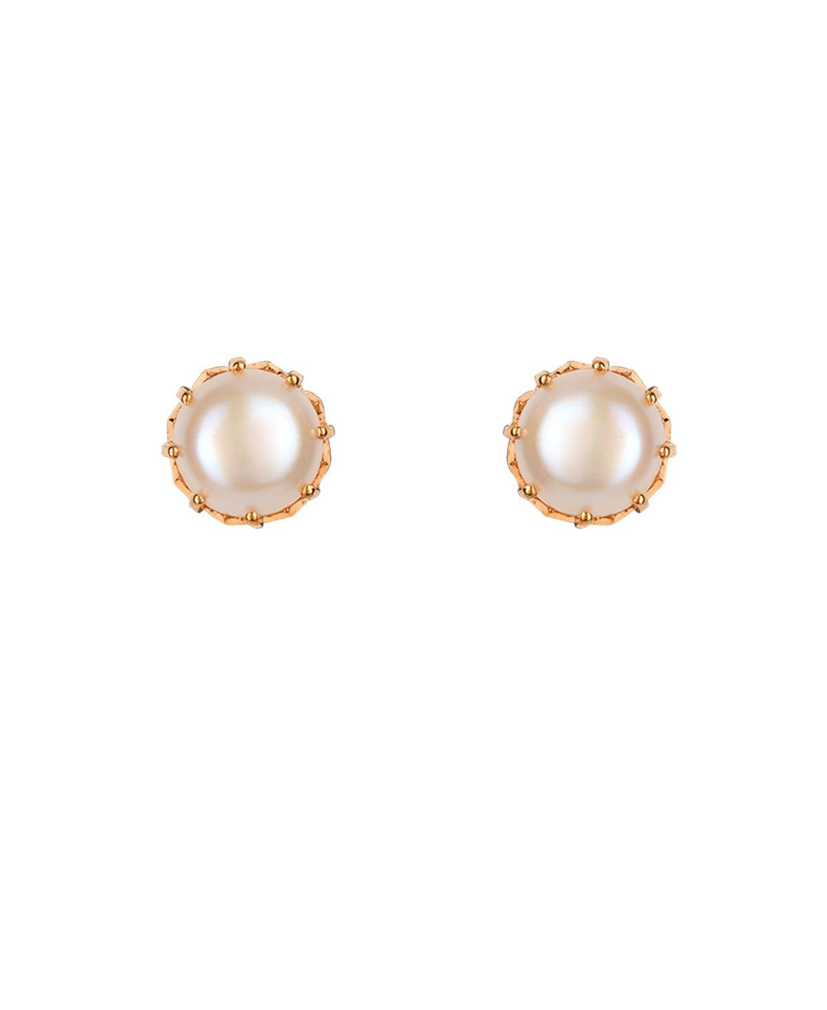 Classy White Stud Earrings - Chandrani Pearls