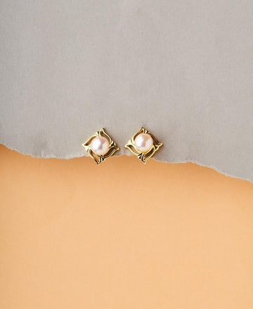 Classy White Stud Earrings - Chandrani Pearls