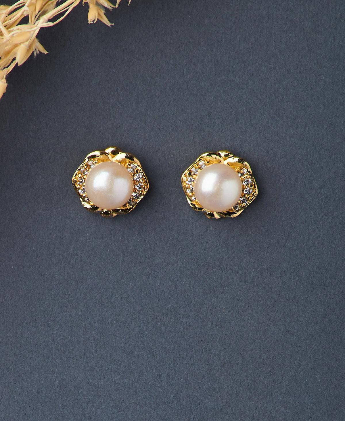 Delicate Pearl Studded Earring - Chandrani Pearls