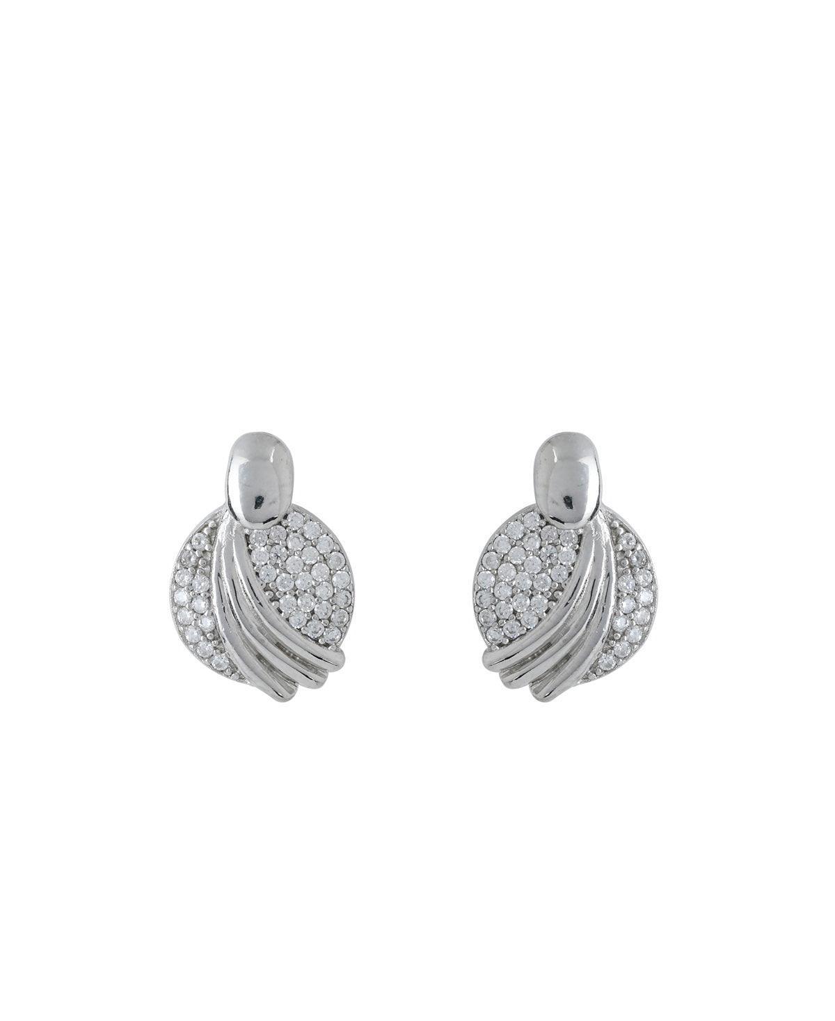 Delicate Stone Studded Silver Earring - Chandrani Pearls