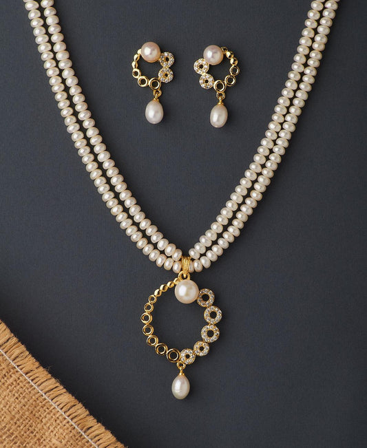 Delightful Real Pearl Necklace Set - Chandrani Pearls