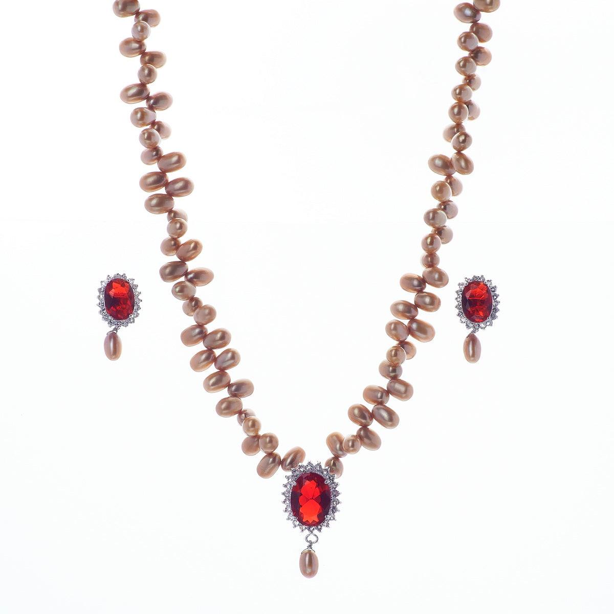 Delightful Real Pearl Necklace Set with Ring - Chandrani Pearls