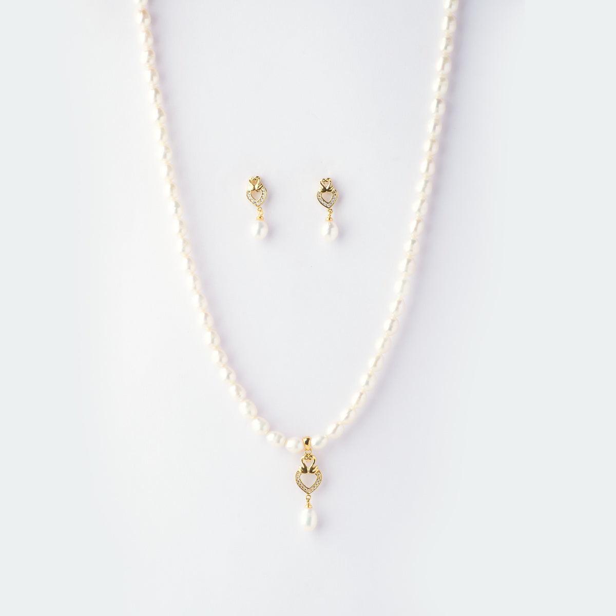 Duck Pair Pendant Pearl Necklace Set - Chandrani Pearls
