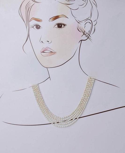 Elegant 5 line Pearl Necklace - Chandrani Pearls
