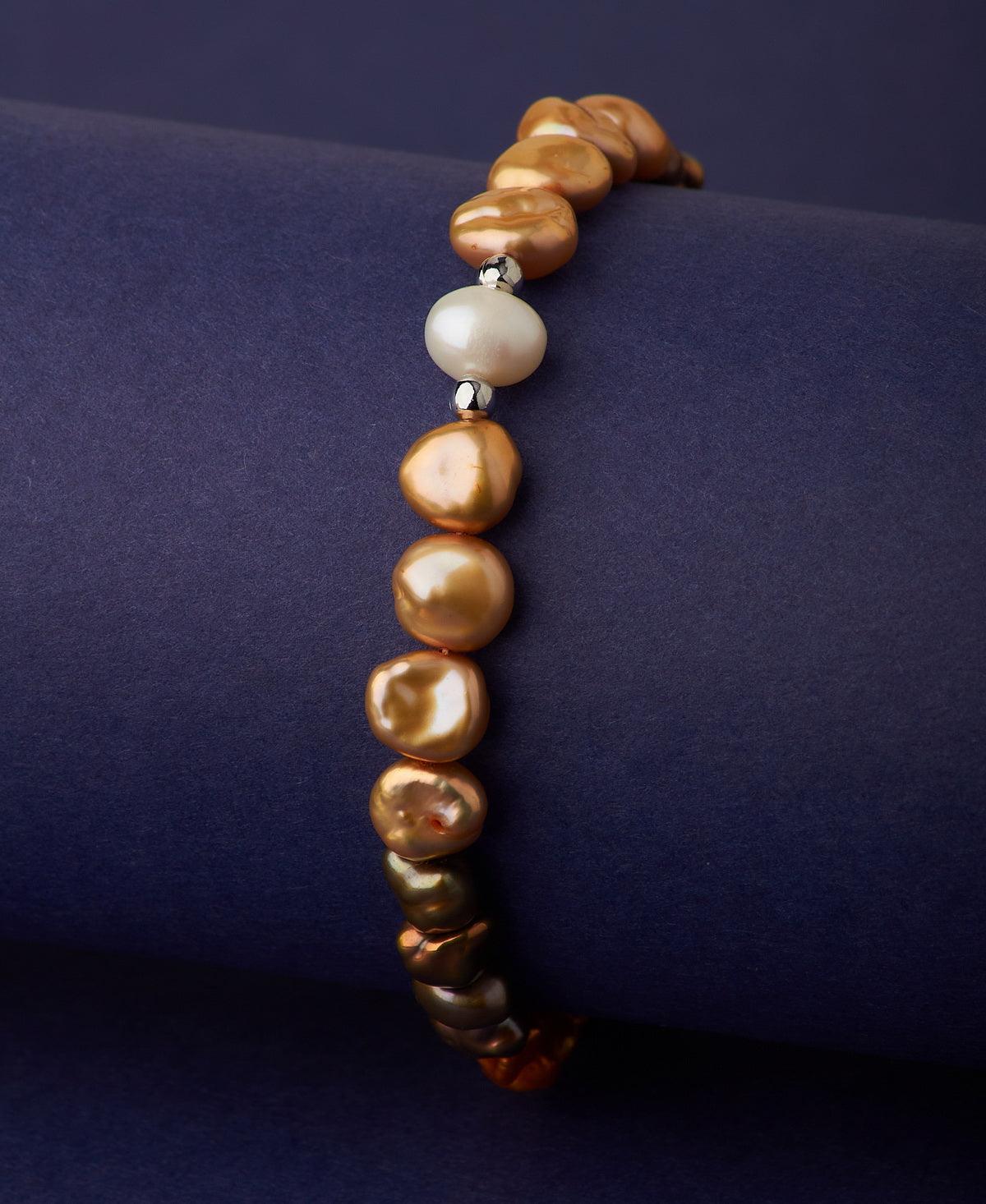 Elegant Golden Pearl Bracelet - Chandrani Pearls